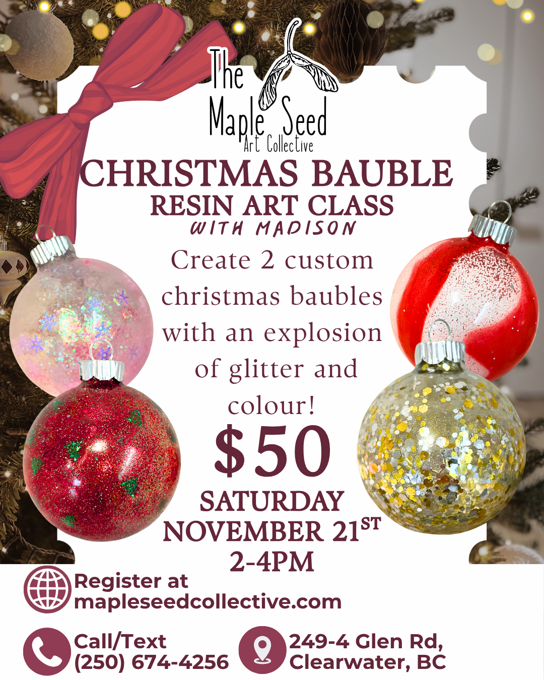 Christmas Bauble Resin Class