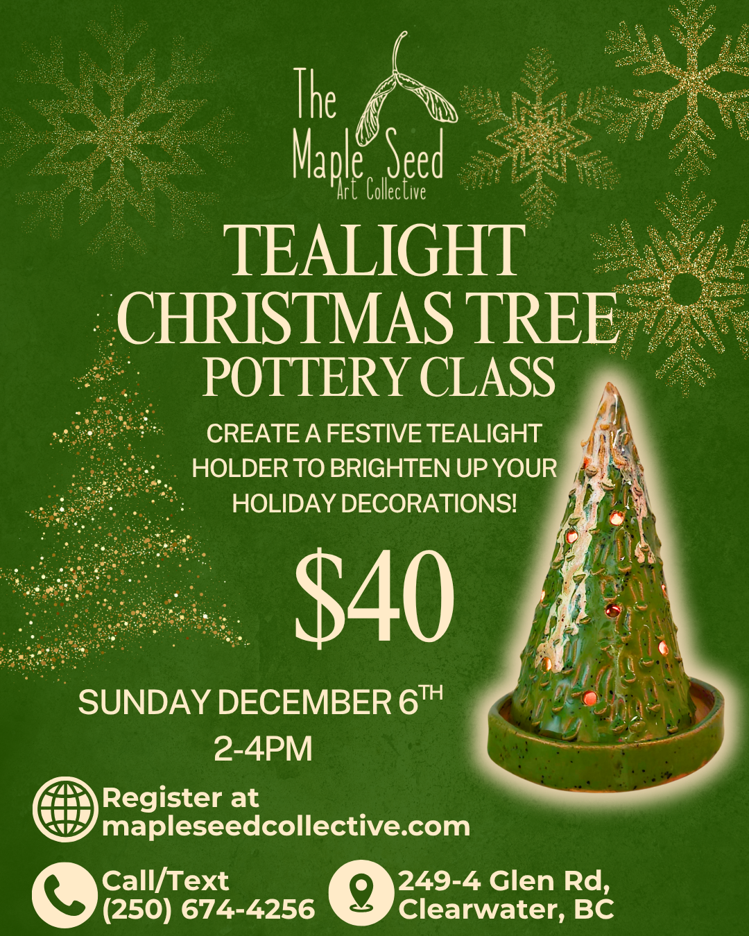Tealight Christmas Tree Pottery Class