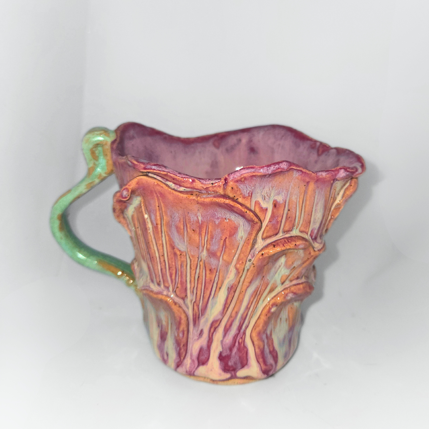 3.5" Pottery Flower Mug - Pink