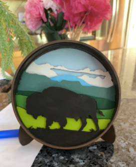 Bison Kit Shadow Box (DIY Acrylic Painting Kit)