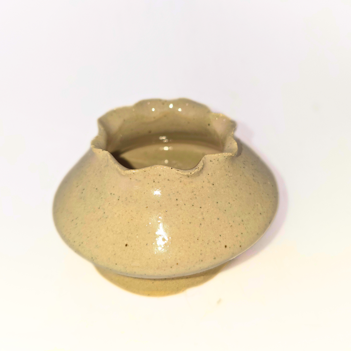 3" Pottery Vase - Cream