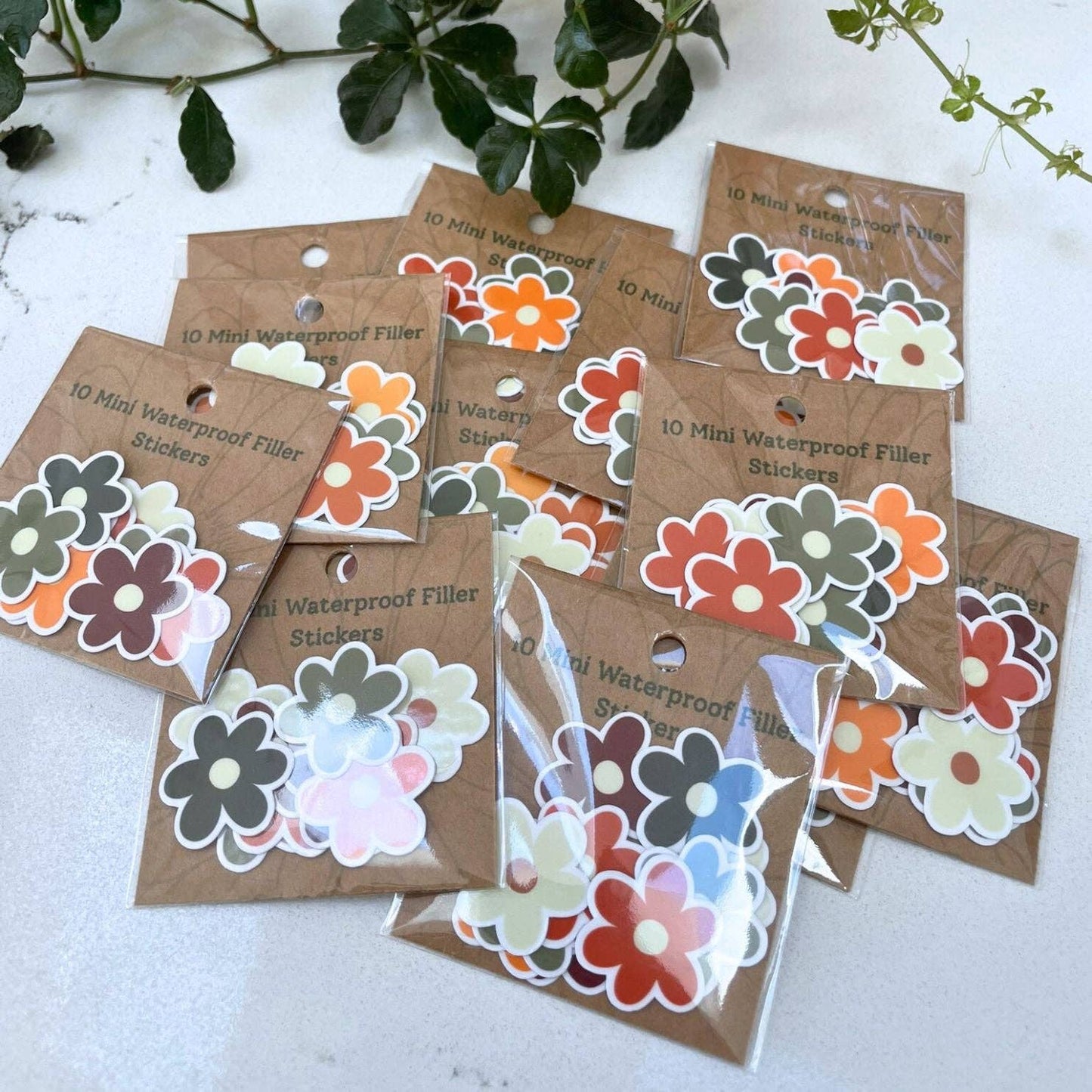 Mini Autumn Daisy Sticker Pack | 10 Pack | Waterproof