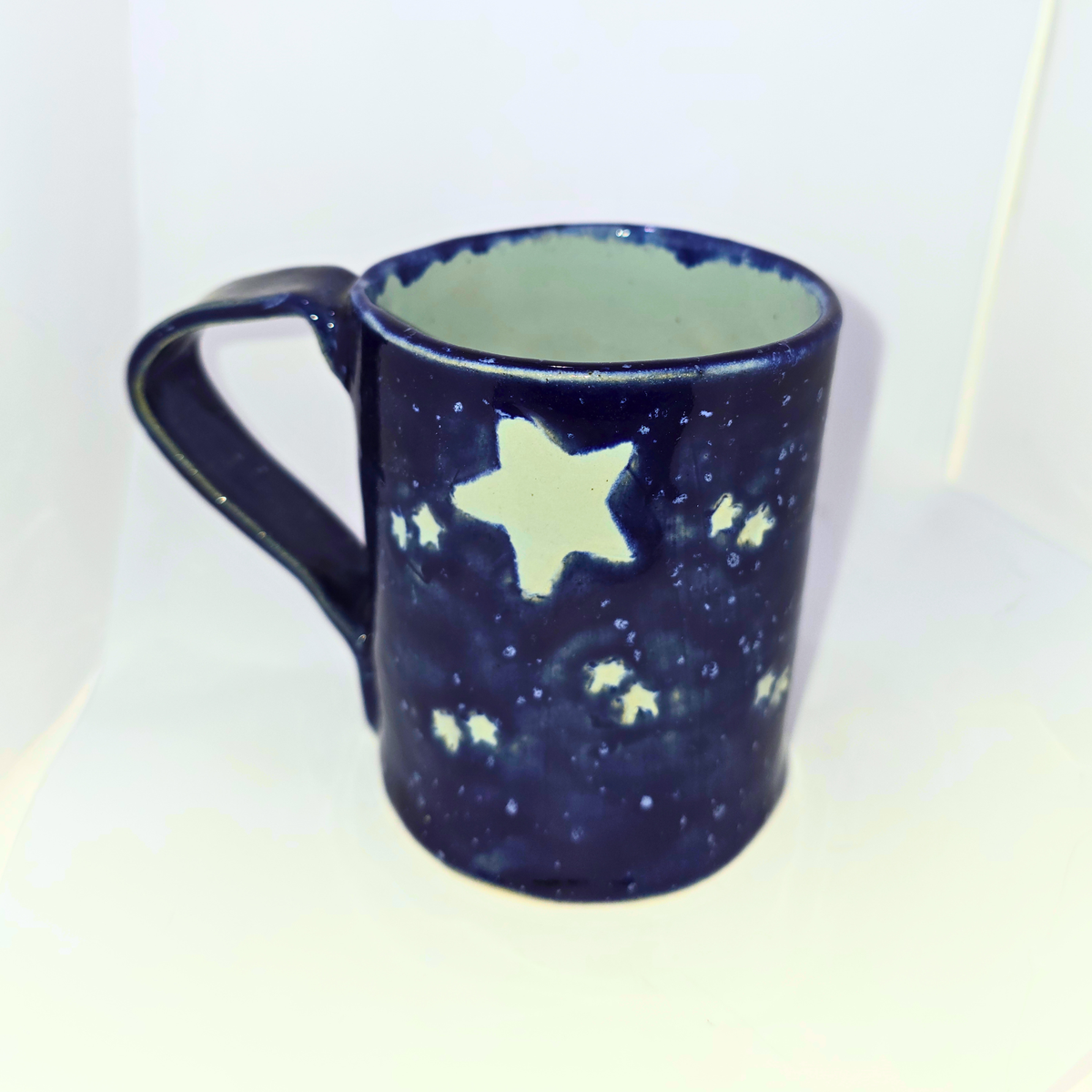 4" Pottery Star Mug - Blue
