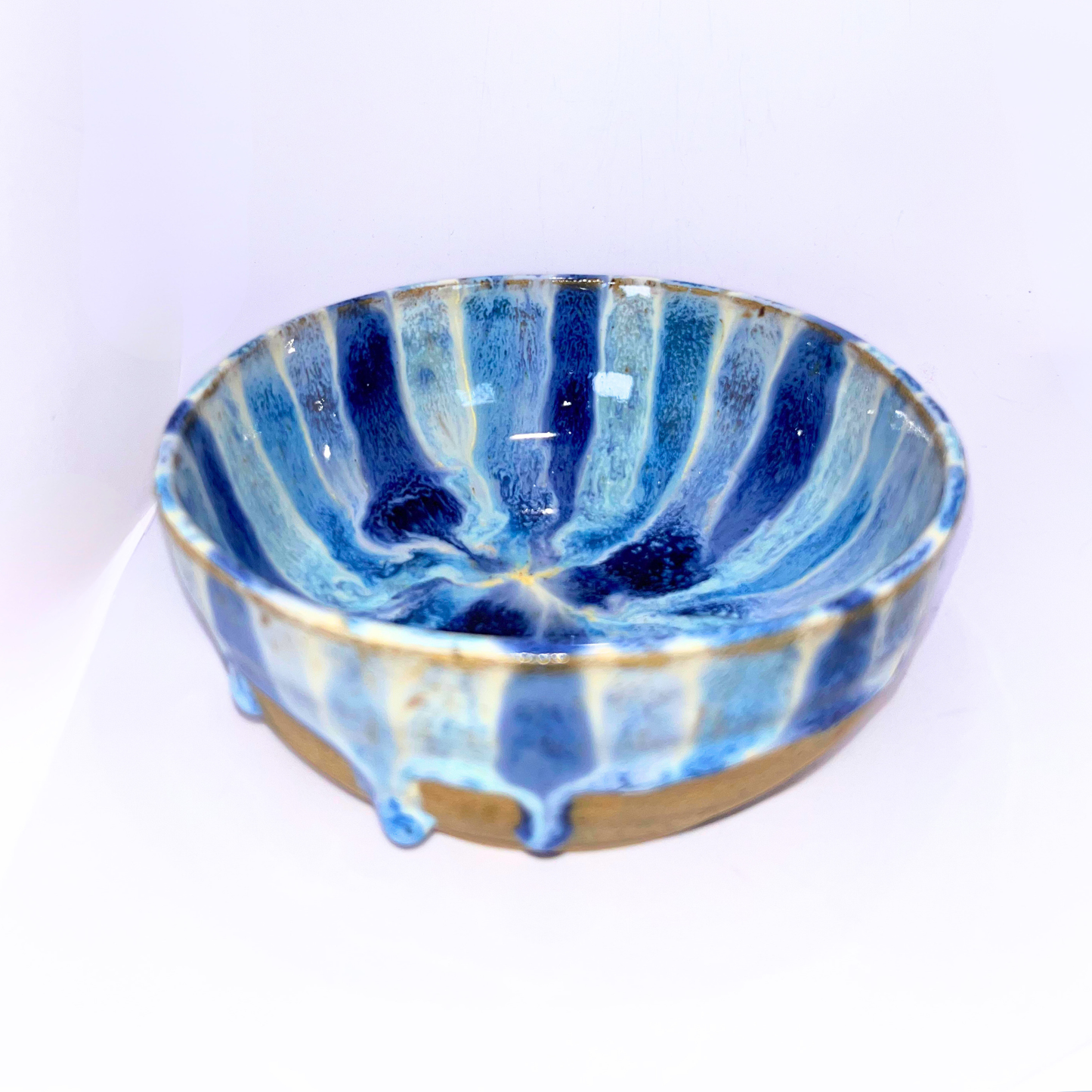 5" Pottery Bowl - Blue Drip