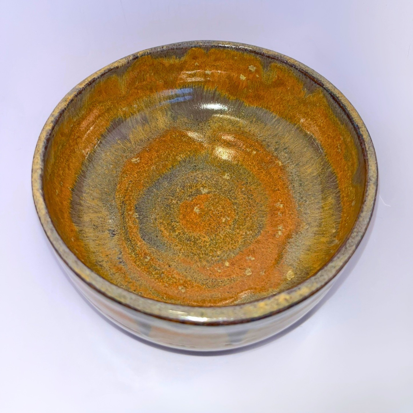 5" Pottery Bowl - Copper Swirl