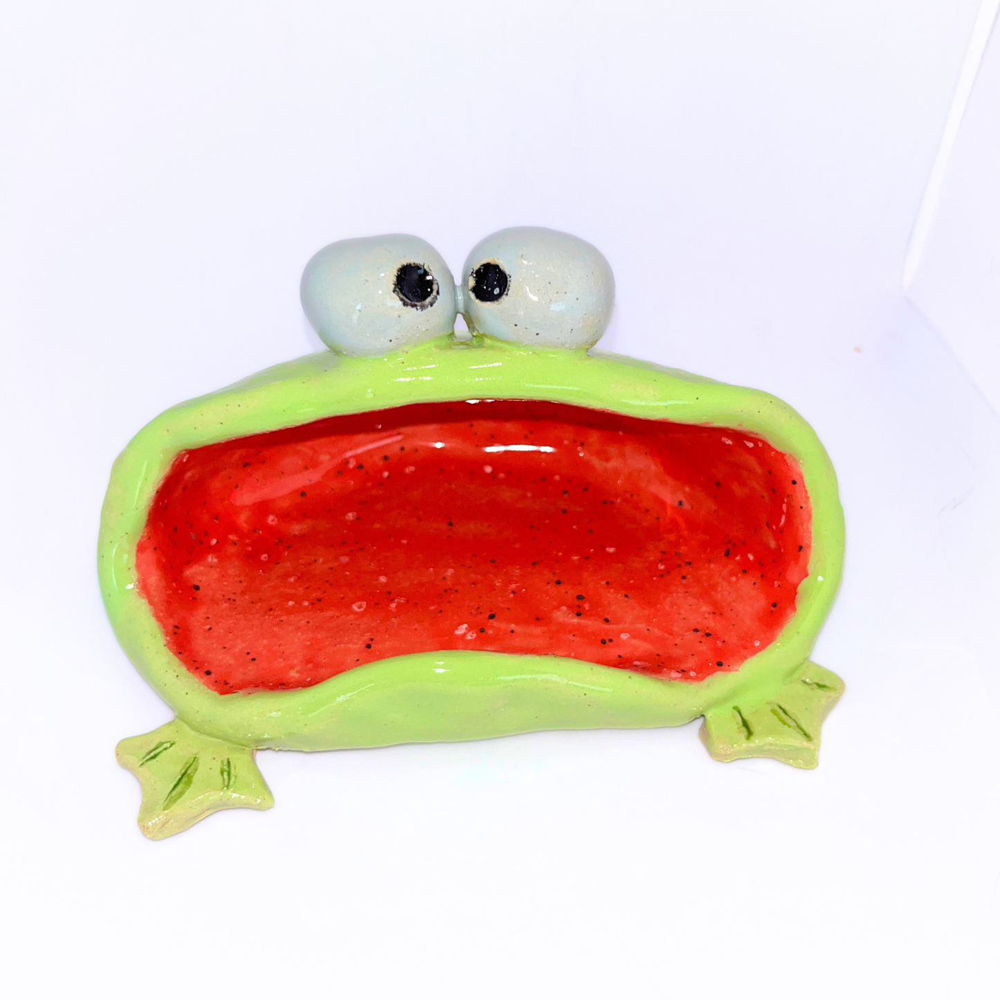 5" Pottery Frog Scrubby - Green