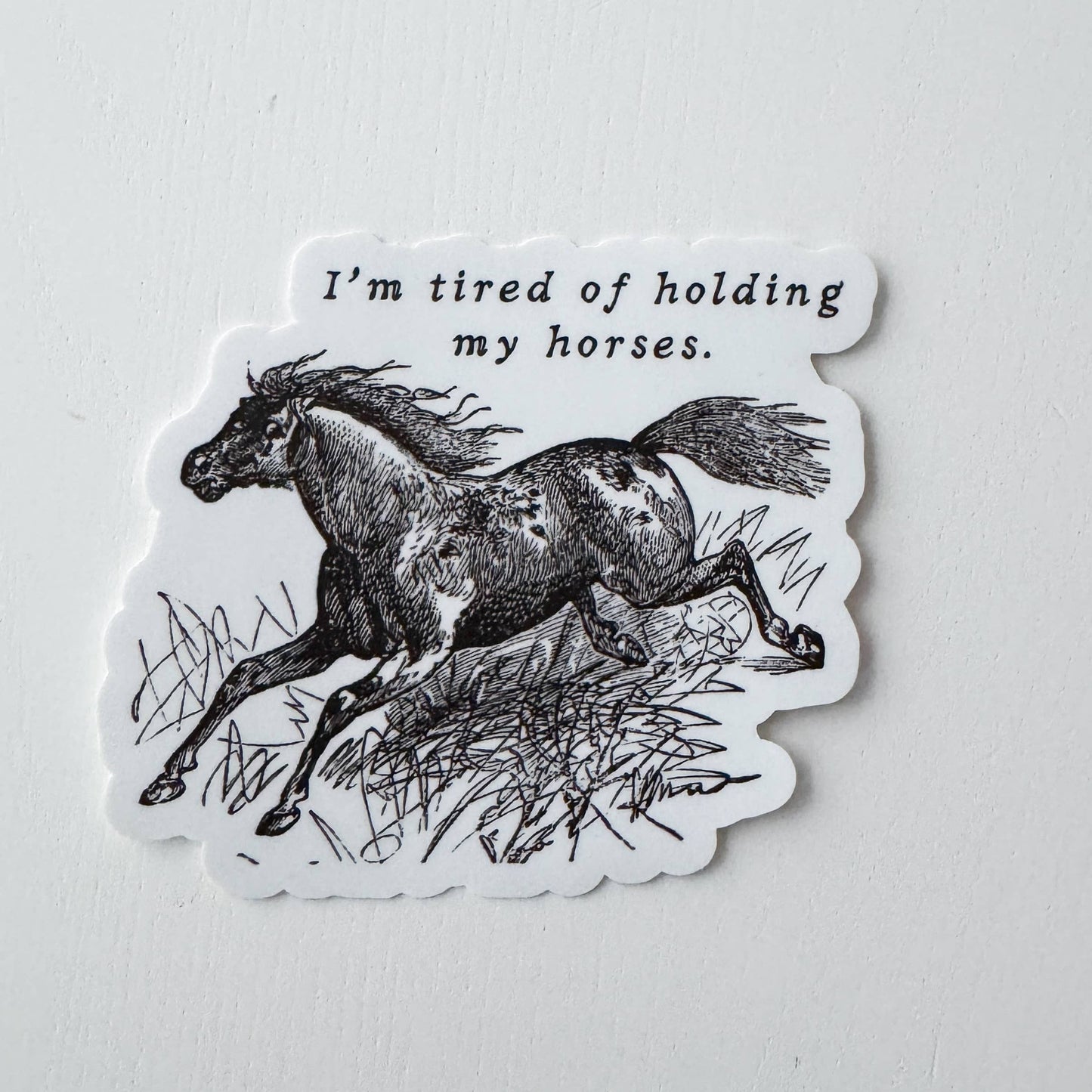Holding My Horses Sticker
