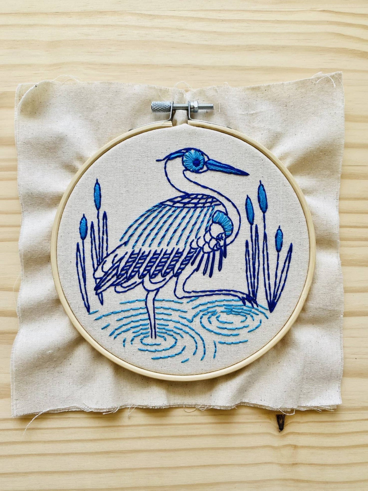 Blue Heron Embroidery Kit