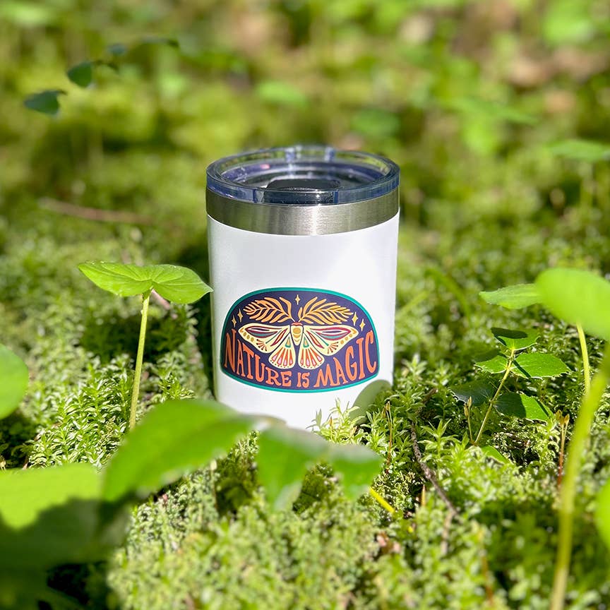 Intricate Moth Sticker: Nature is Magic, Night Theme