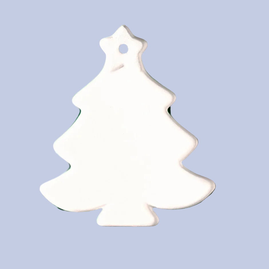 Christmas Tree Ornament Ceramic Bisque