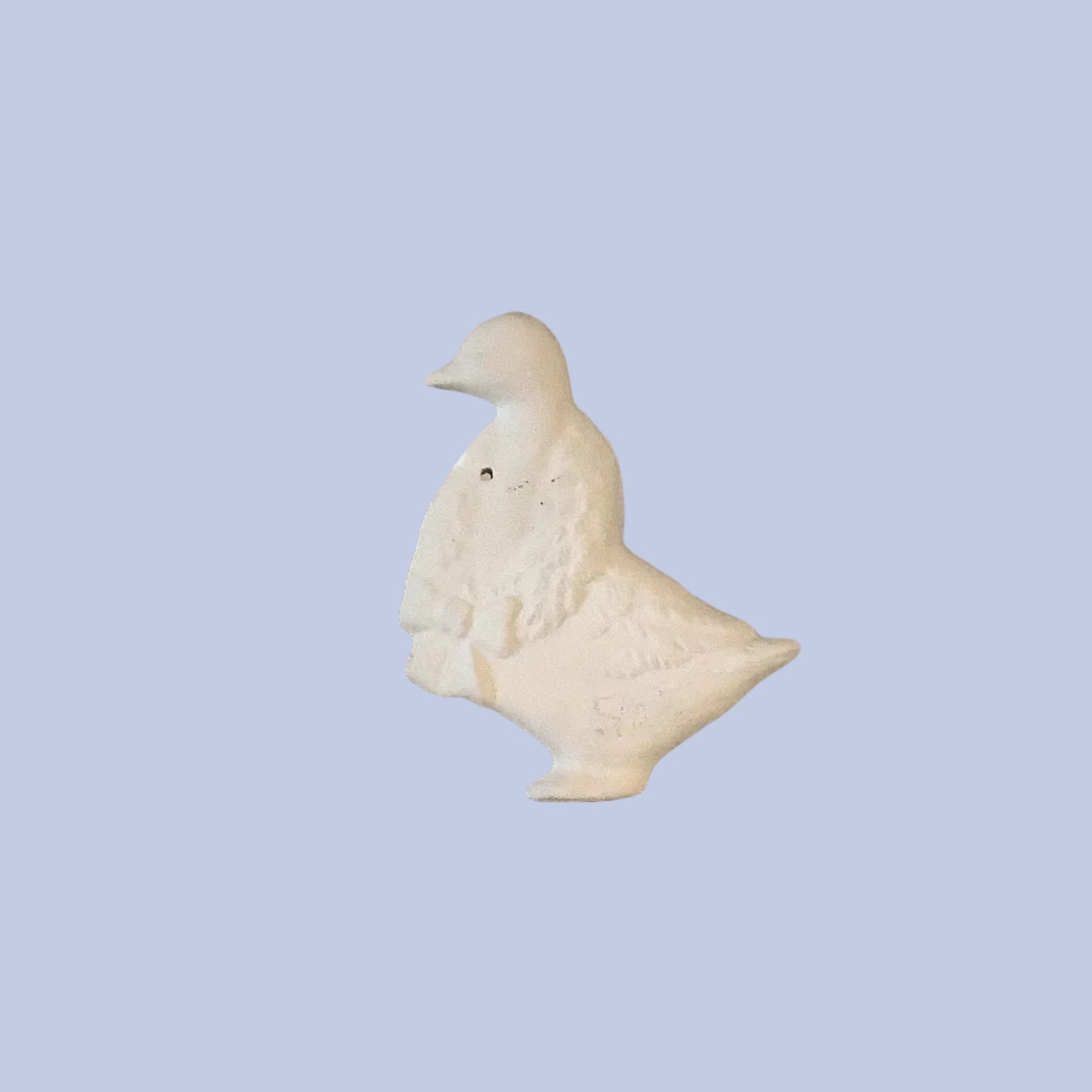 Duck with Bow Ornament Ceramic Bisque