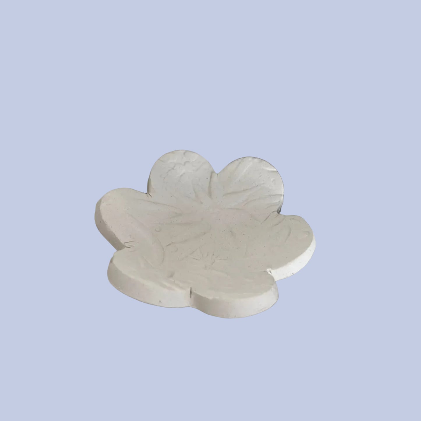 Flower Trinket Dish Ceramic Bisque