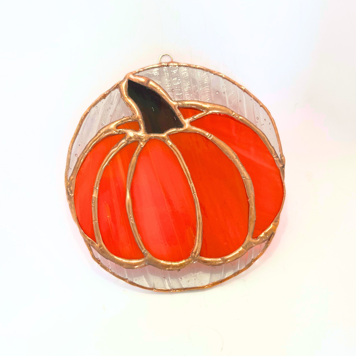 Framed Pumpkin Stained Glass