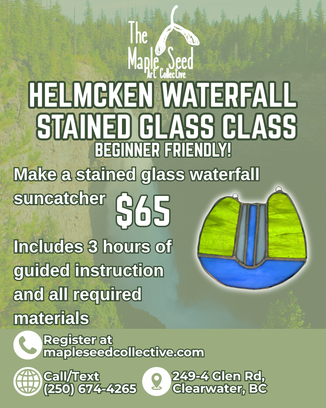 Helmcken Waterfall Stained Glass Class