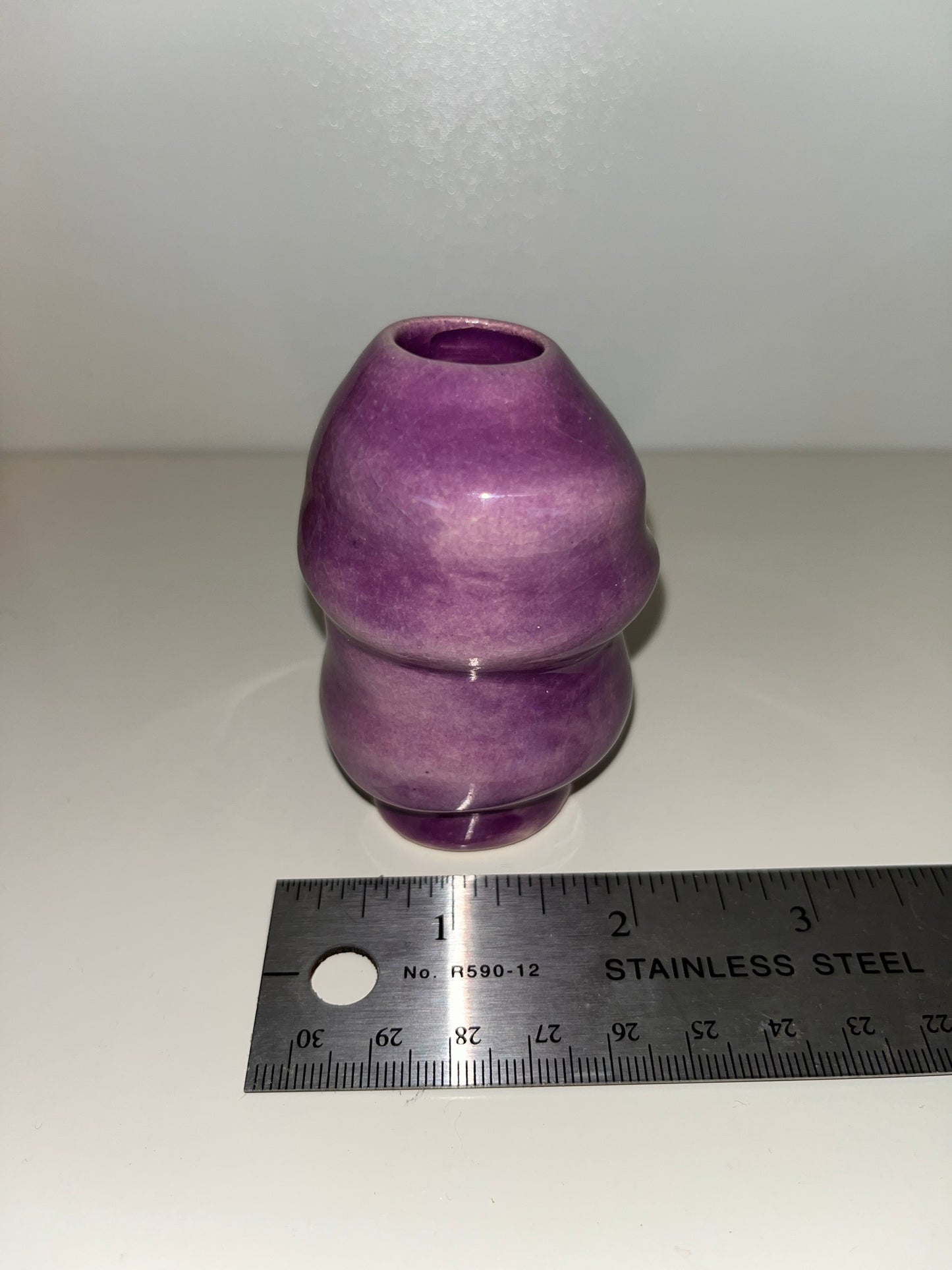 2" Purple Lumpy Vase by Heath Fehr