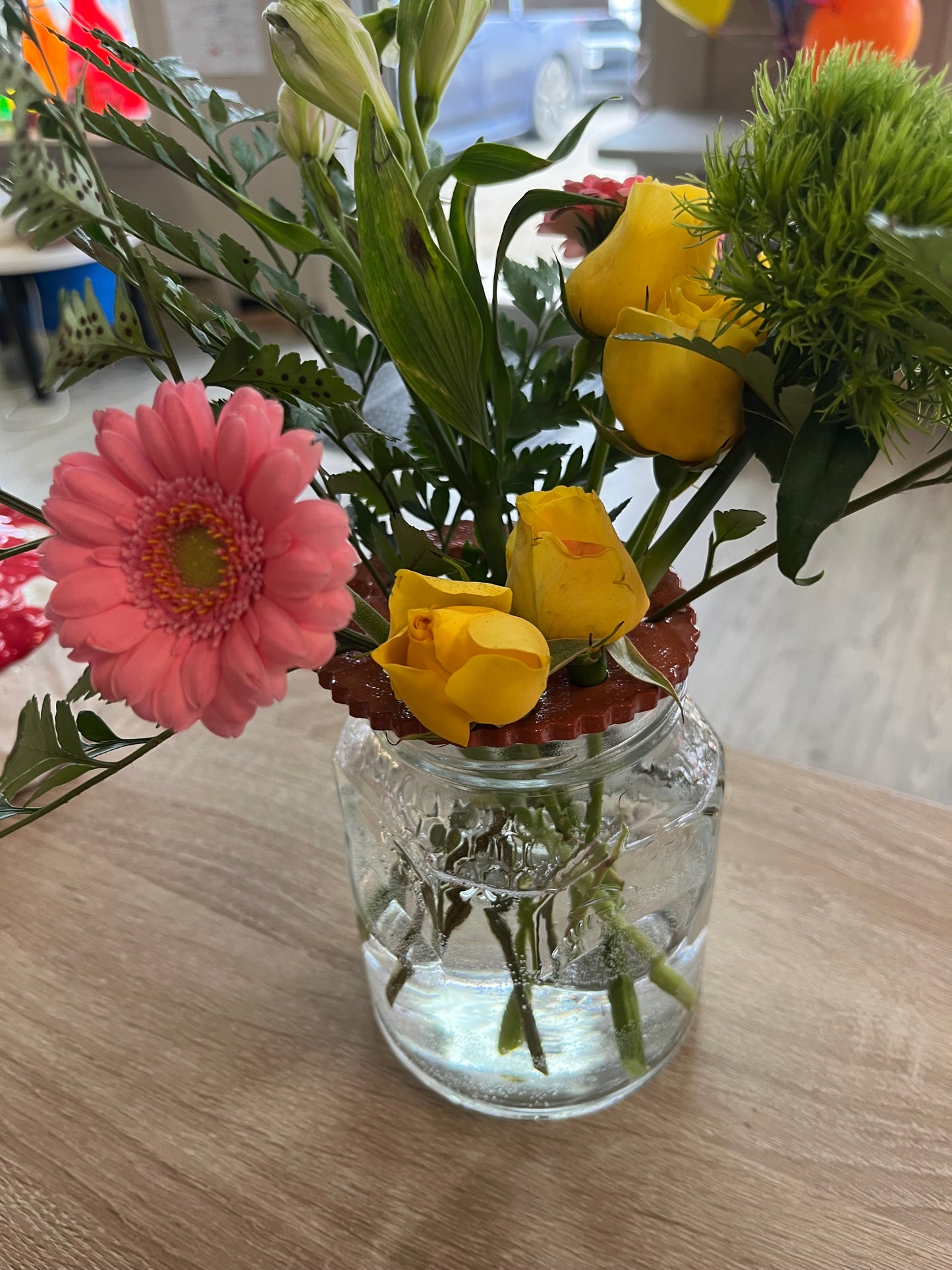 Flower Frog - Terra Cotta Clear Pottery