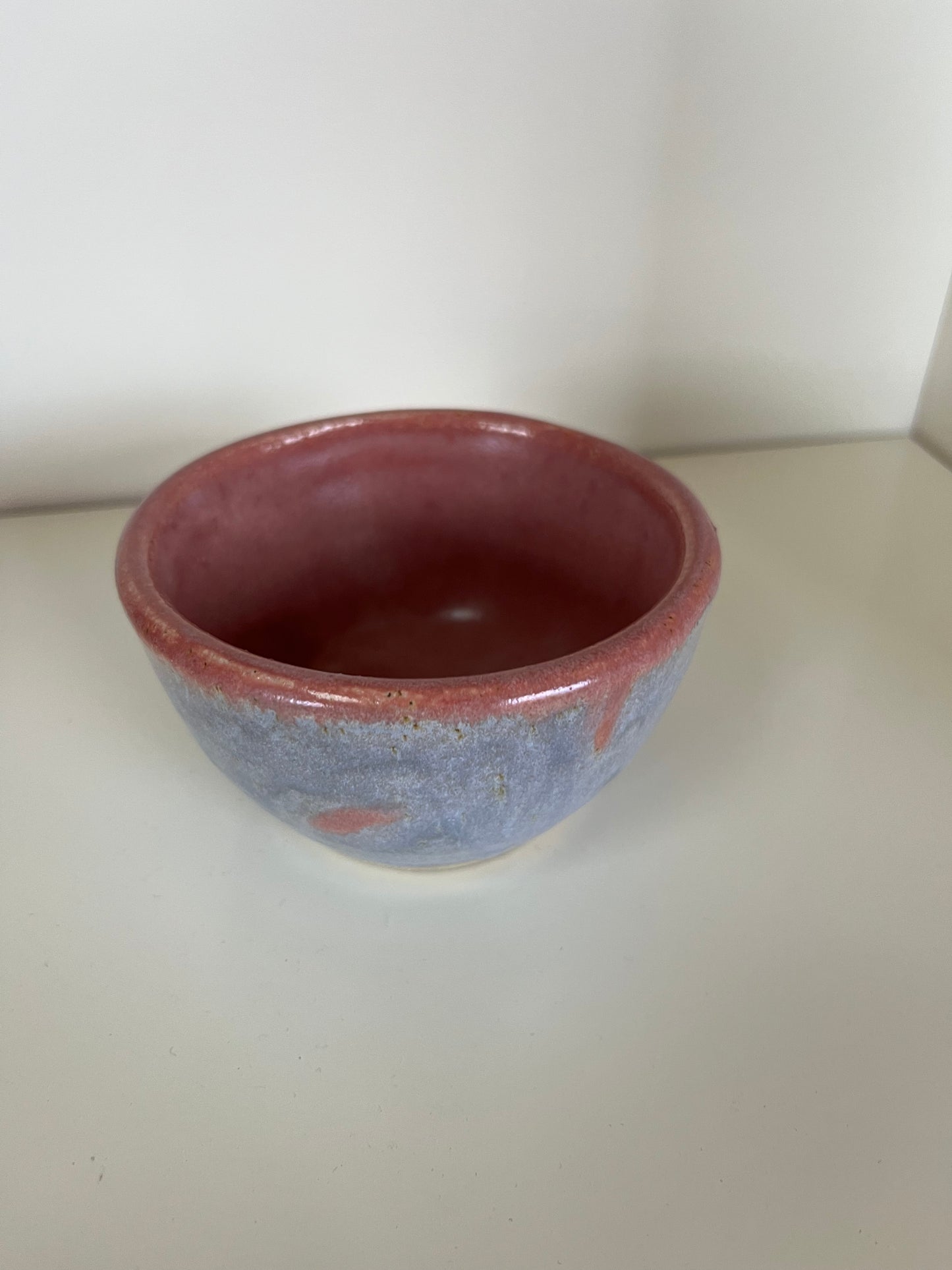 3.5" Thrown Bowl - Blue and Pink Pottery