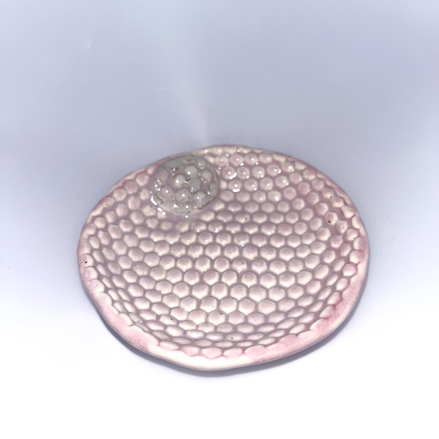 3" Pottery Honeycomb Dish - Purple