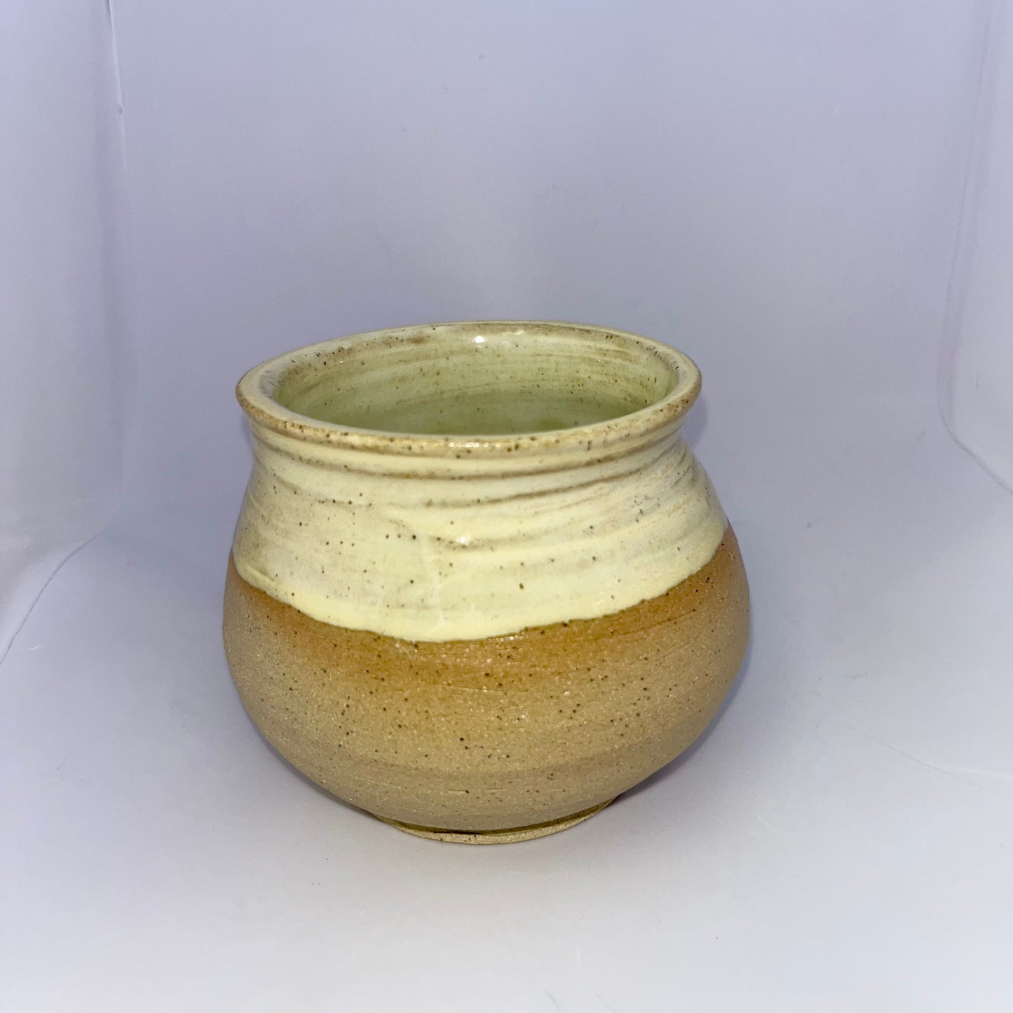 3.5" Pottery Wide Mouth Vase - Cream
