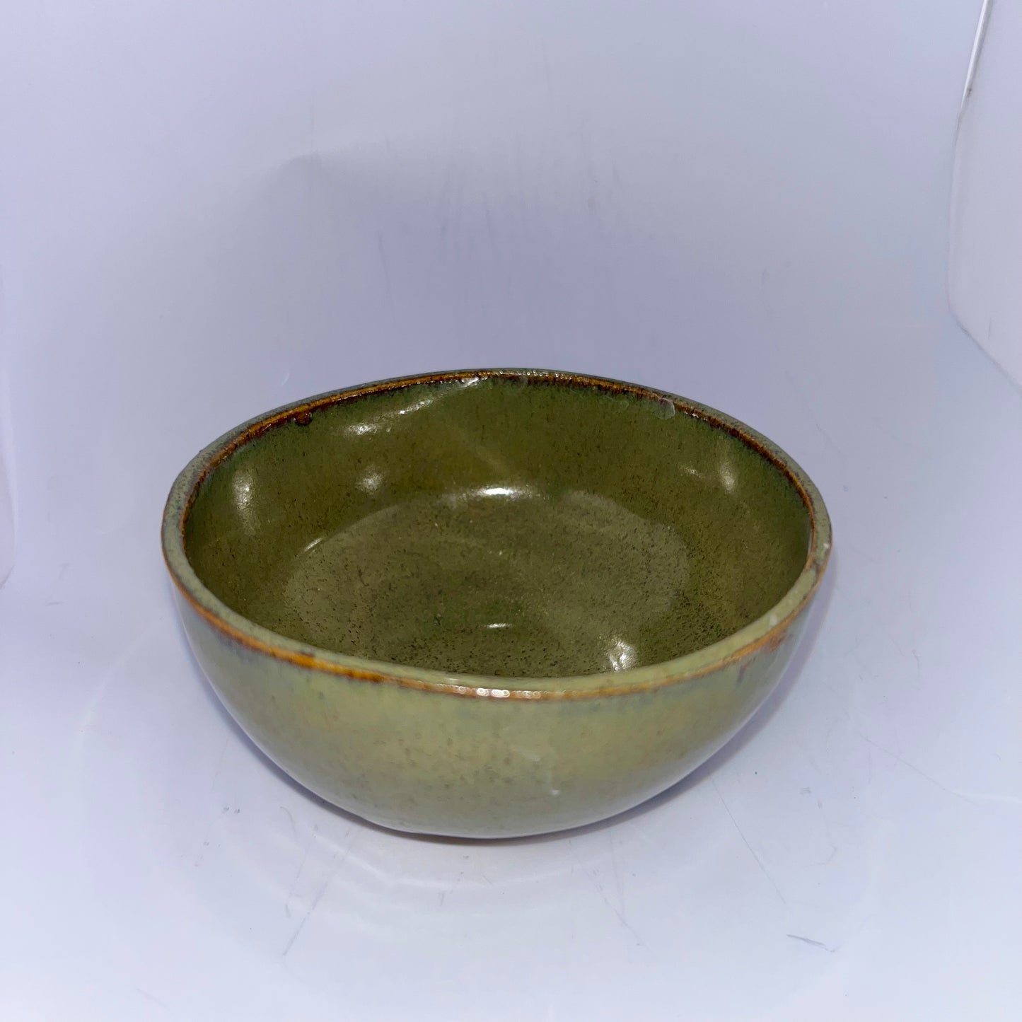 3.5" Pottery Short Bowl - Green
