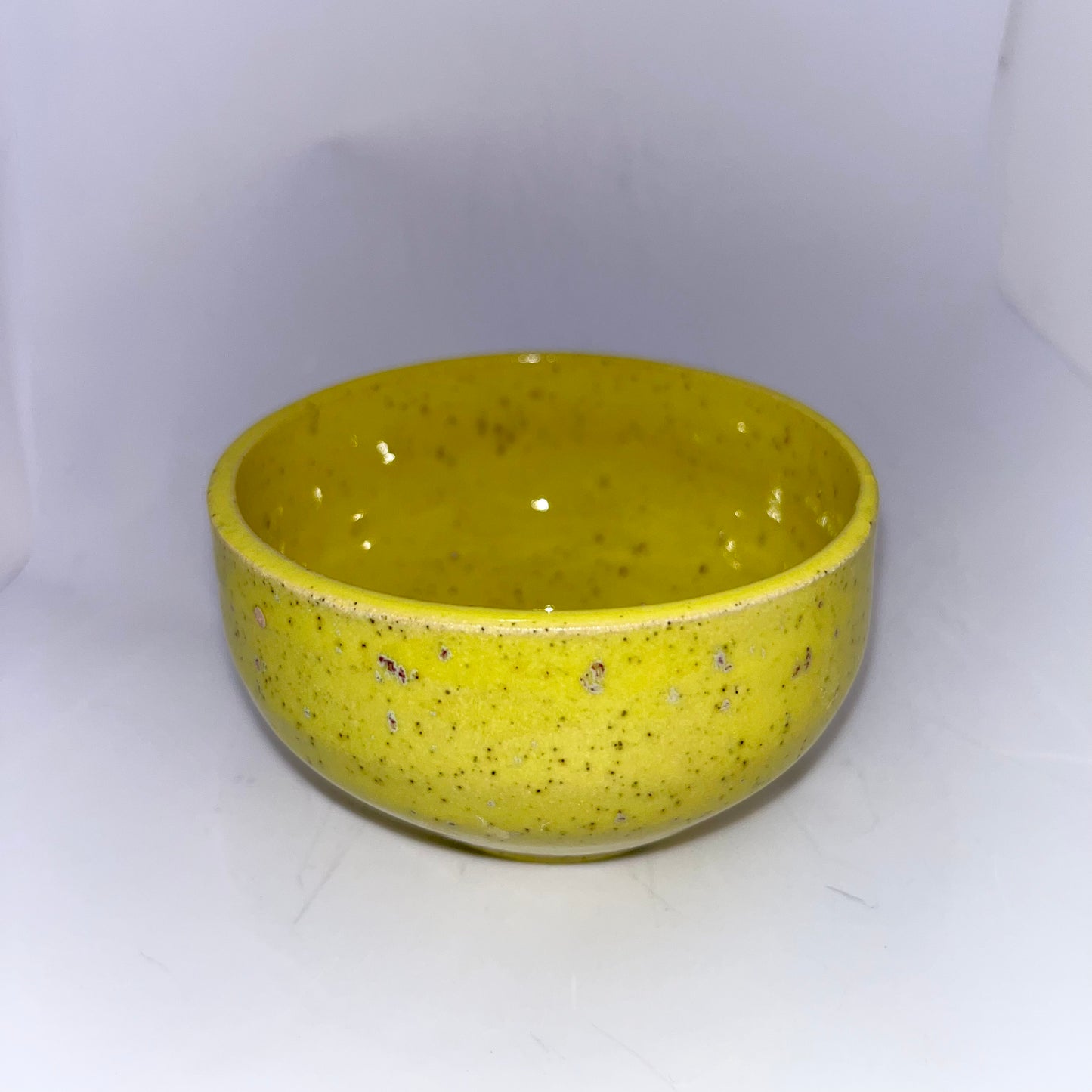 3" Pottery Bowl - Yellow Speckled