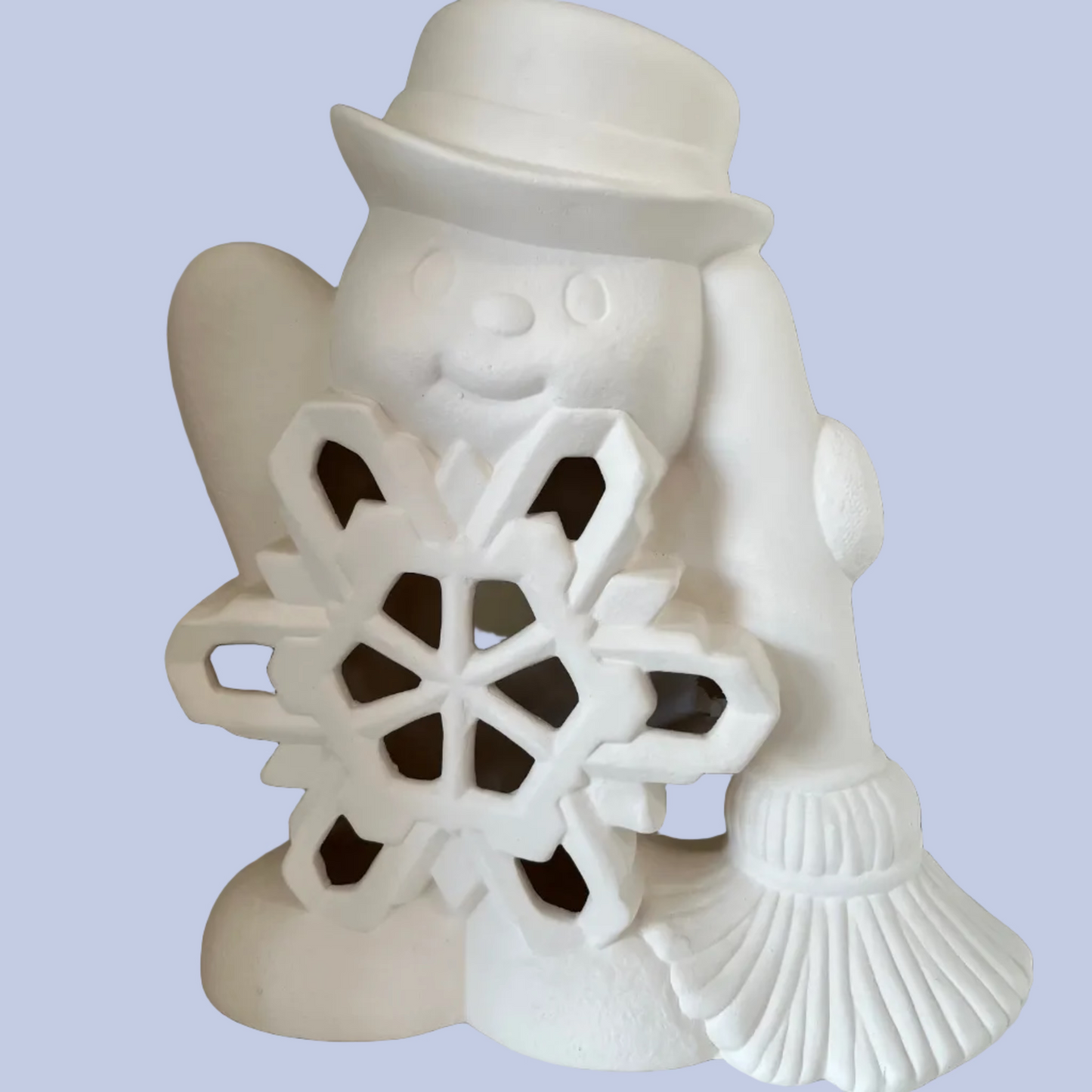 Snowflake Snowman Ceramic Bisque