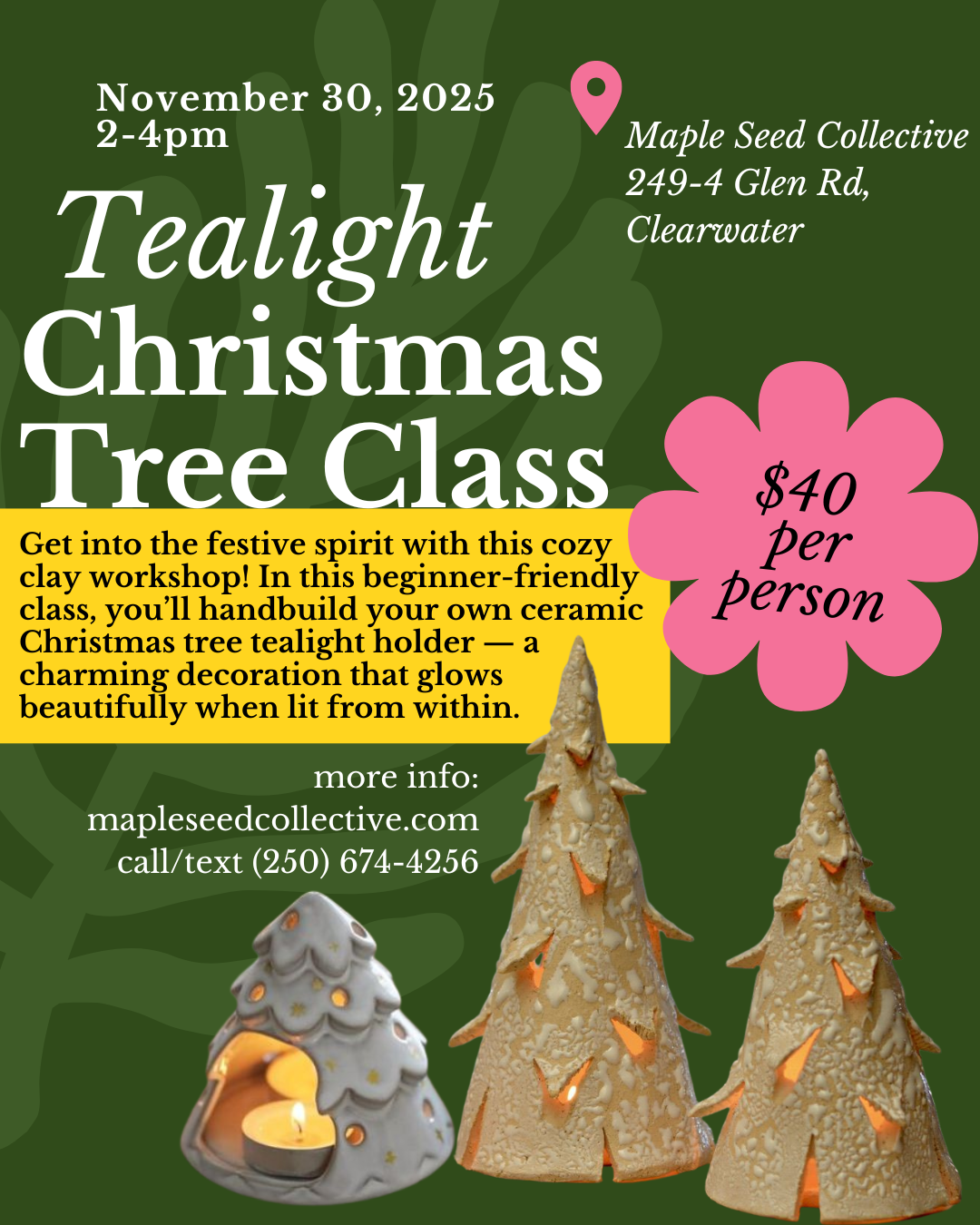 Tealight Christmas Tree Clay Handbuilding Class