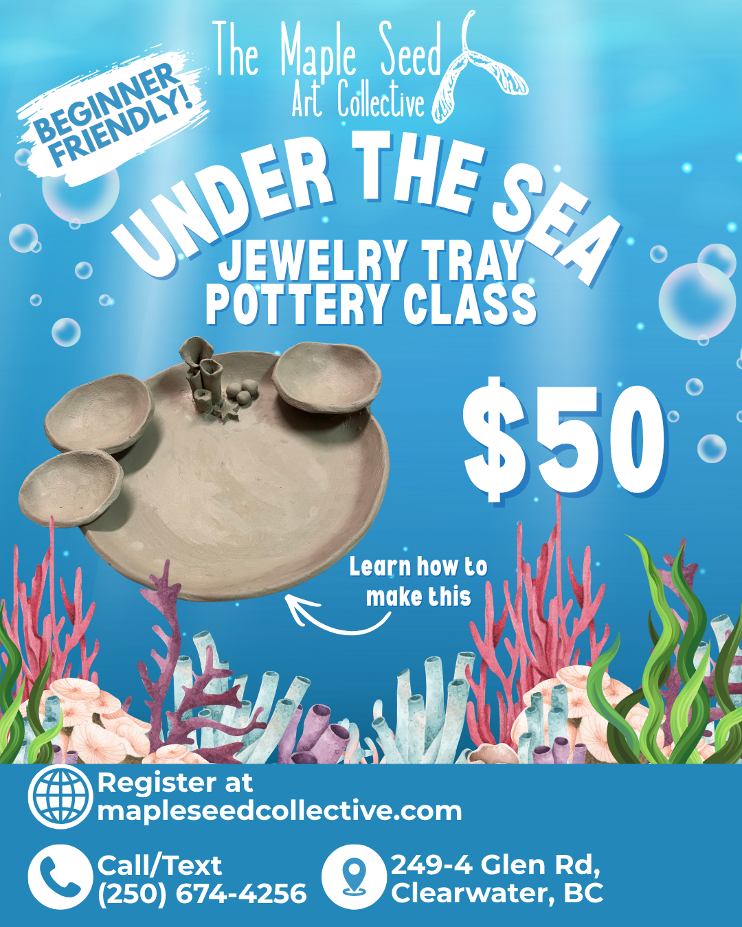 Under the Sea Jewelry Tray Pottery Class