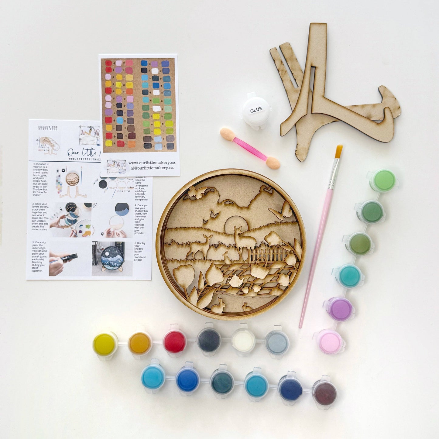 Mother Nature's Picnic Shadow Box (DIY Acrylic Painting Kit)