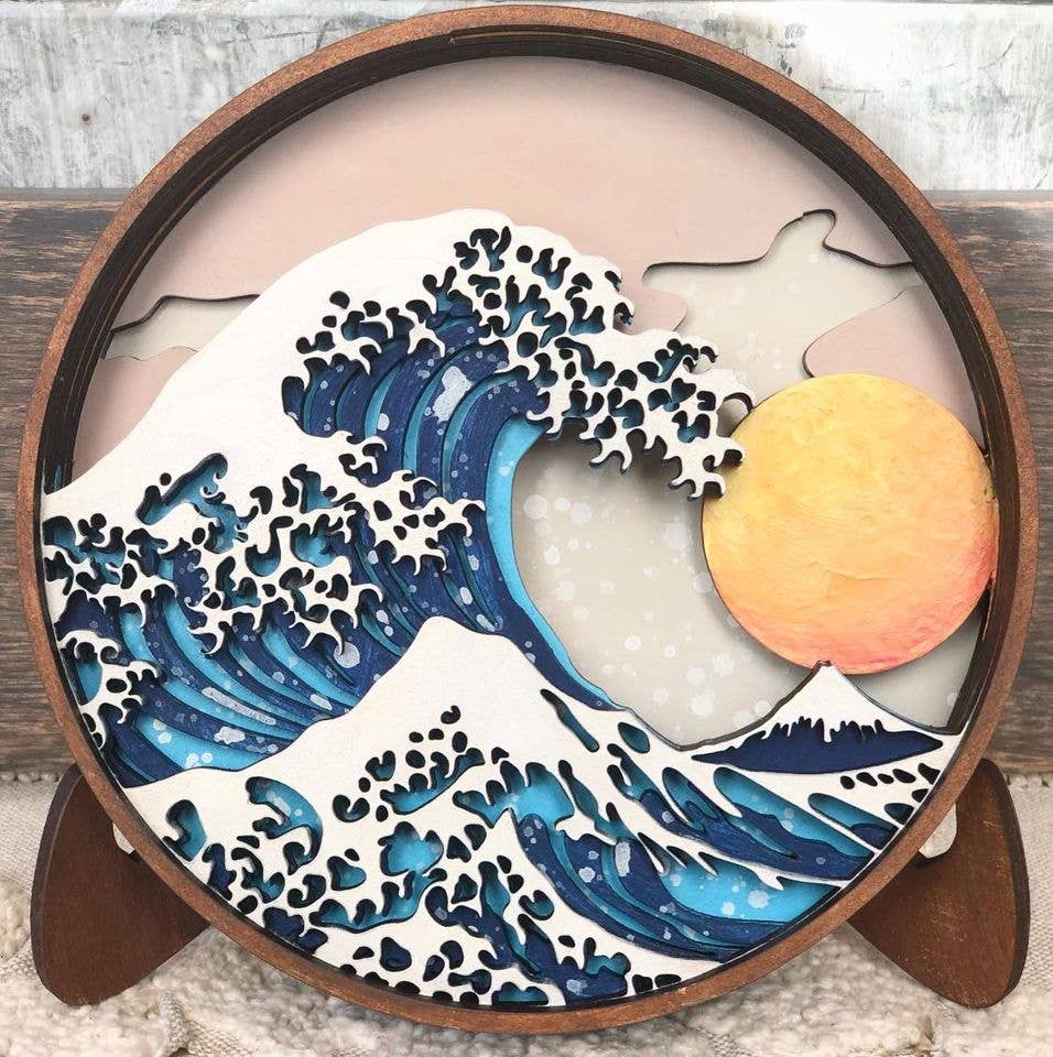 Wave Shadow Box (DIY Acrylic Painting Kit)