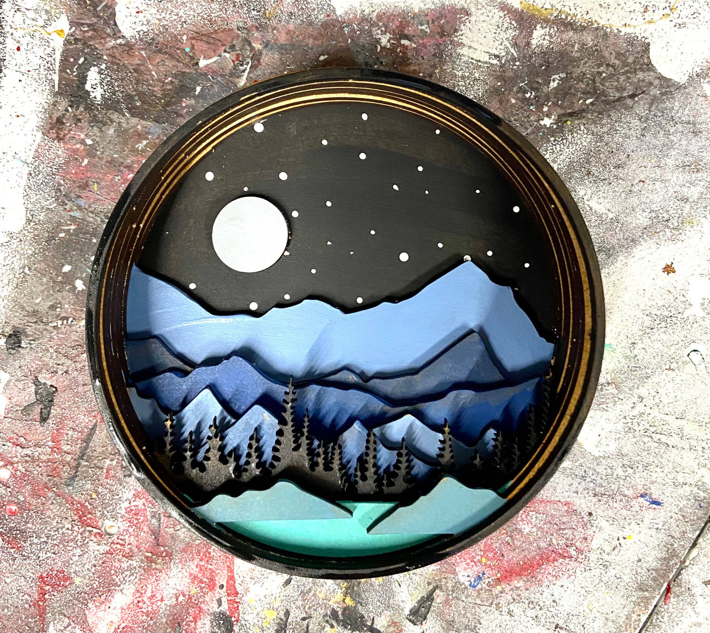 Rocky Mountain Shadow Box (DIY Acrylic Painting Kit)