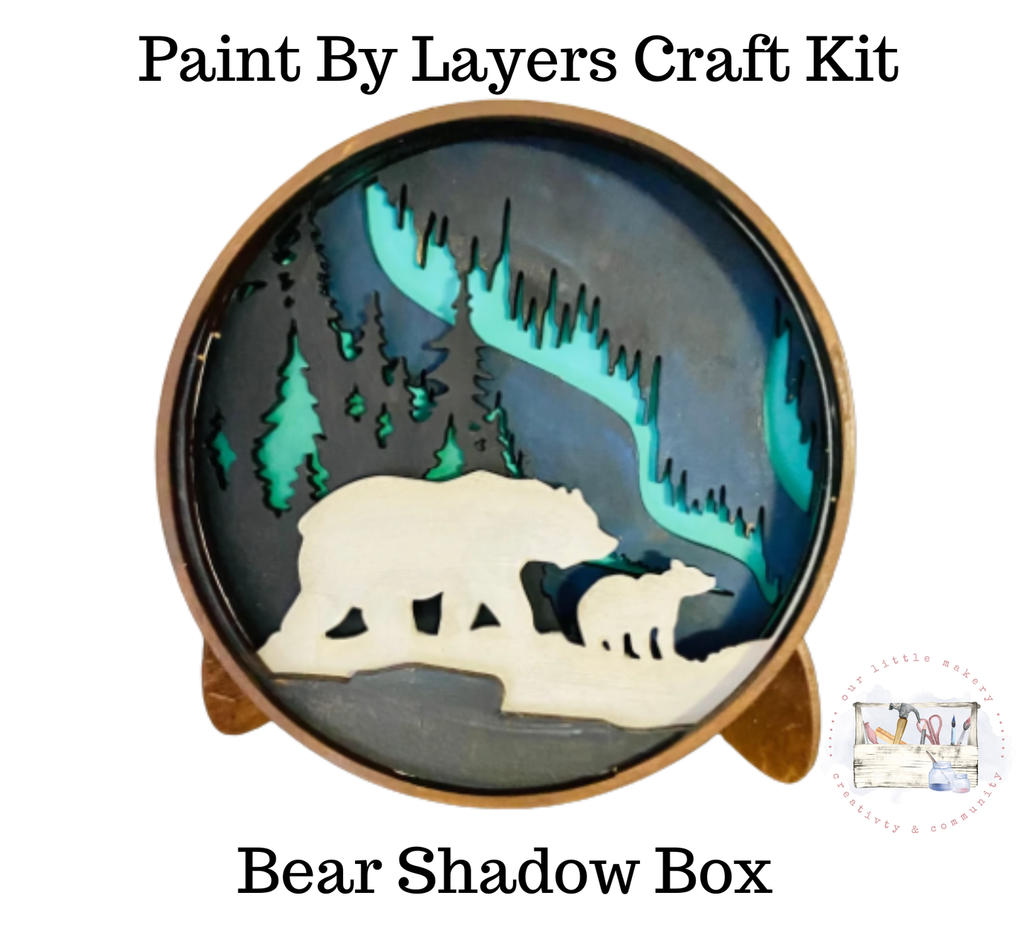 Bear Shadow Box (DIY Acrylic Painting Kit)