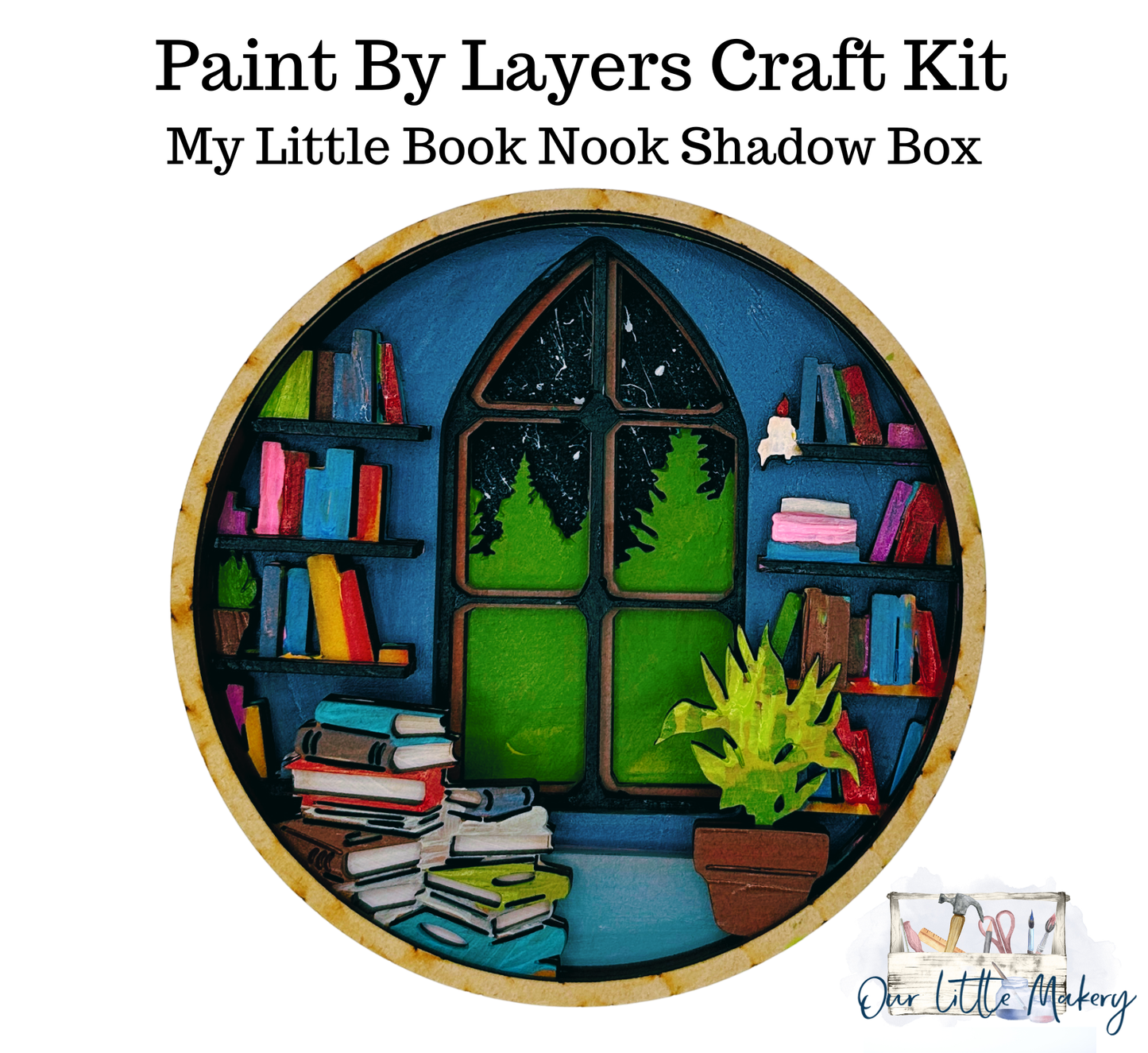 My Little Book Nook Shadow Box (DIY Acrylic Painting Kit)