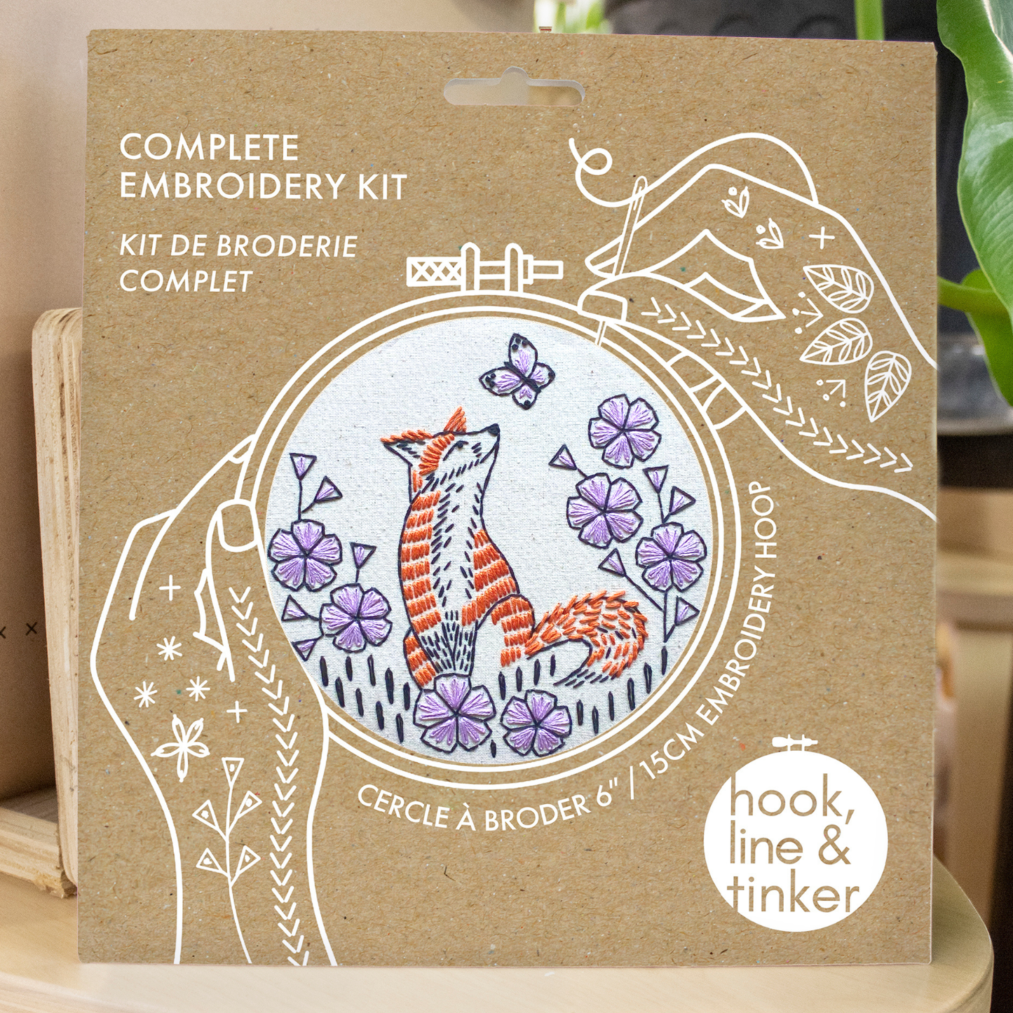 Fox in Phlox Embroidery Kit