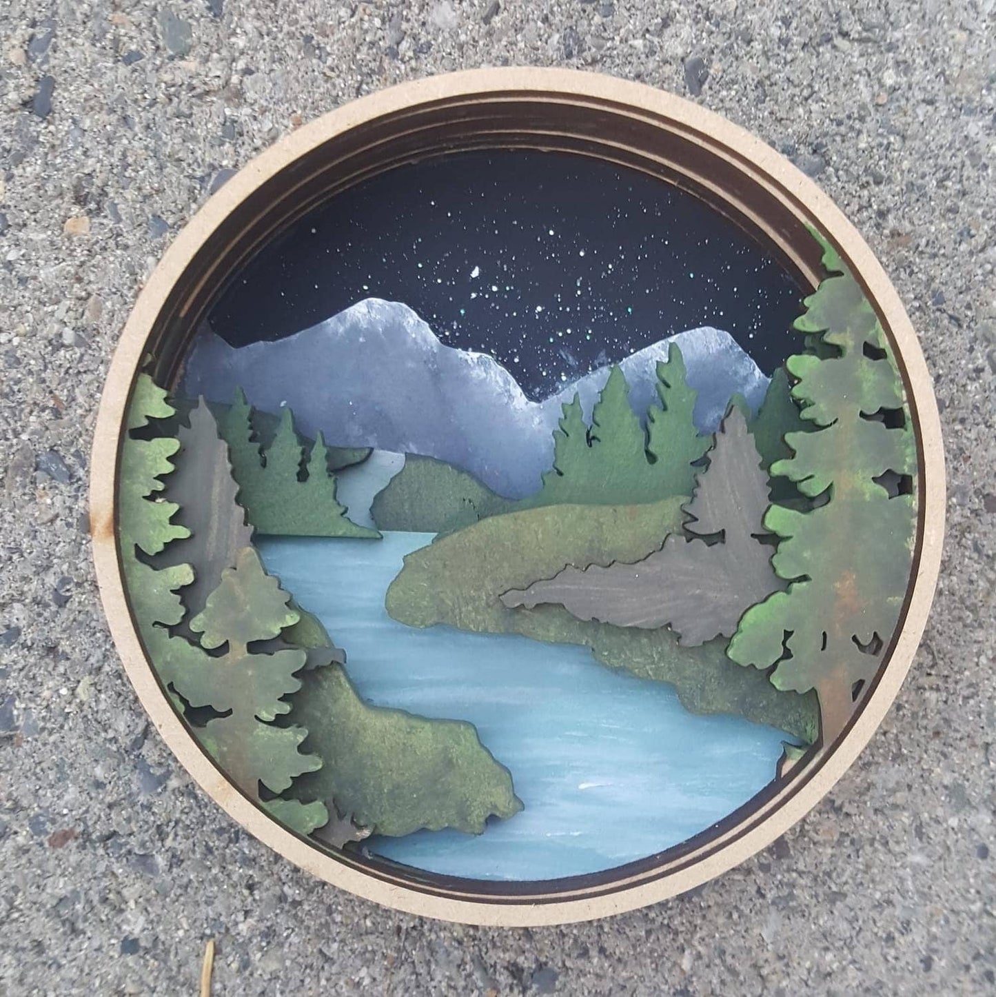 Forest River Shadow Box (DIY Acrylic Painting Kit)