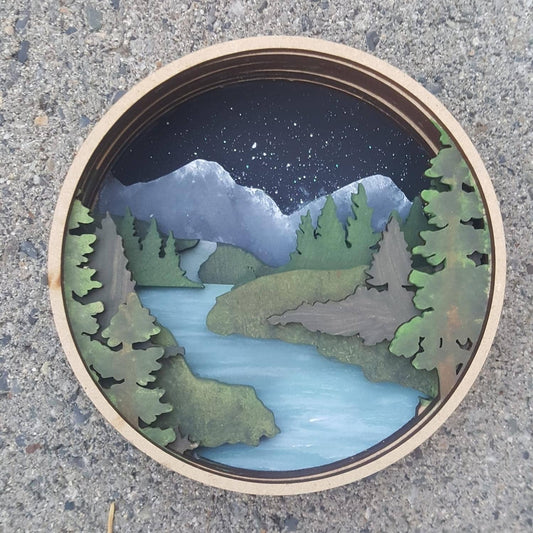 Forest River Shadow Box (DIY Acrylic Painting Kit)