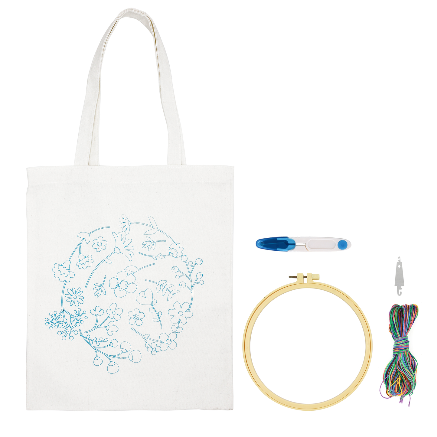 Embroidery Floral Tote Bag Kit