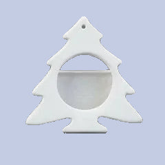 Christmas Tree Frame Ornament Ceramic Bisque