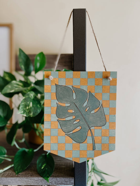 Checkered Monstera (DIY Stain by Numbers Kit)