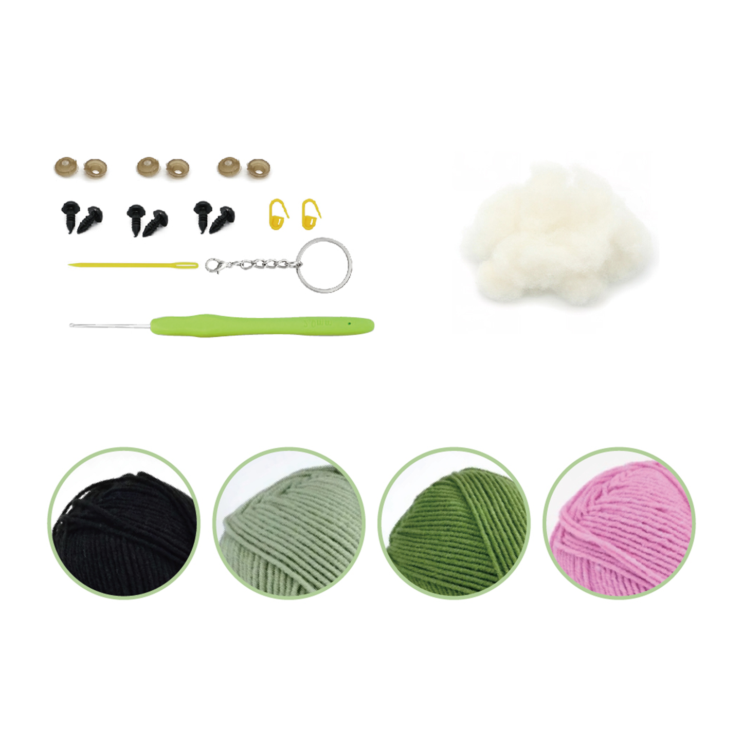 Peas in a Pod Keychain Crochet Kit