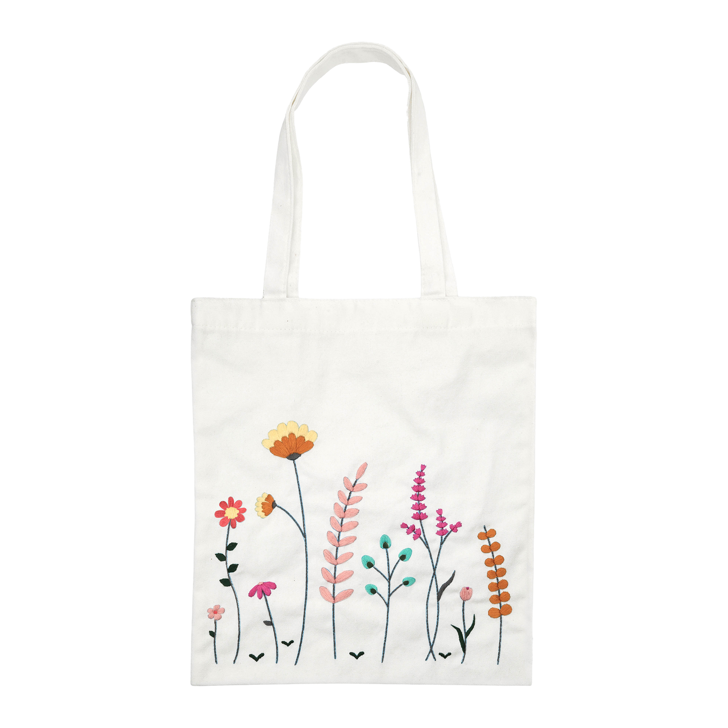 Embroidery Meadow Flowers Tote Bag Kit