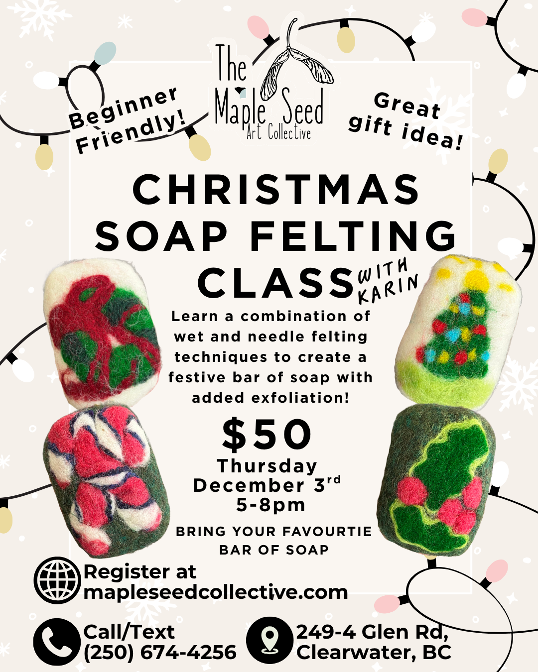 Christmas Soap Felting Class