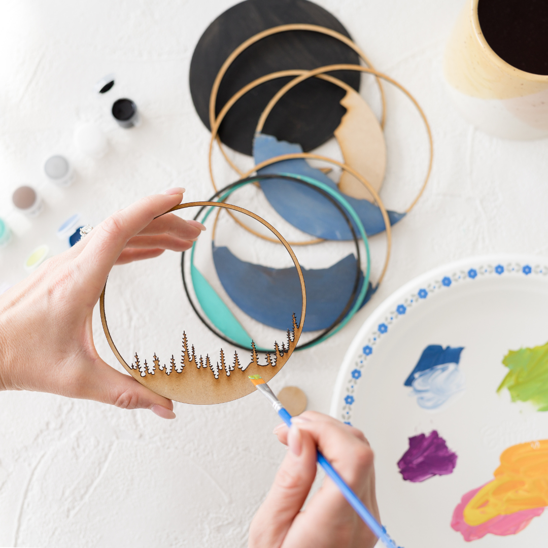 Flutter Frog Shadow Box (DIY Acrylic Painting Kit)