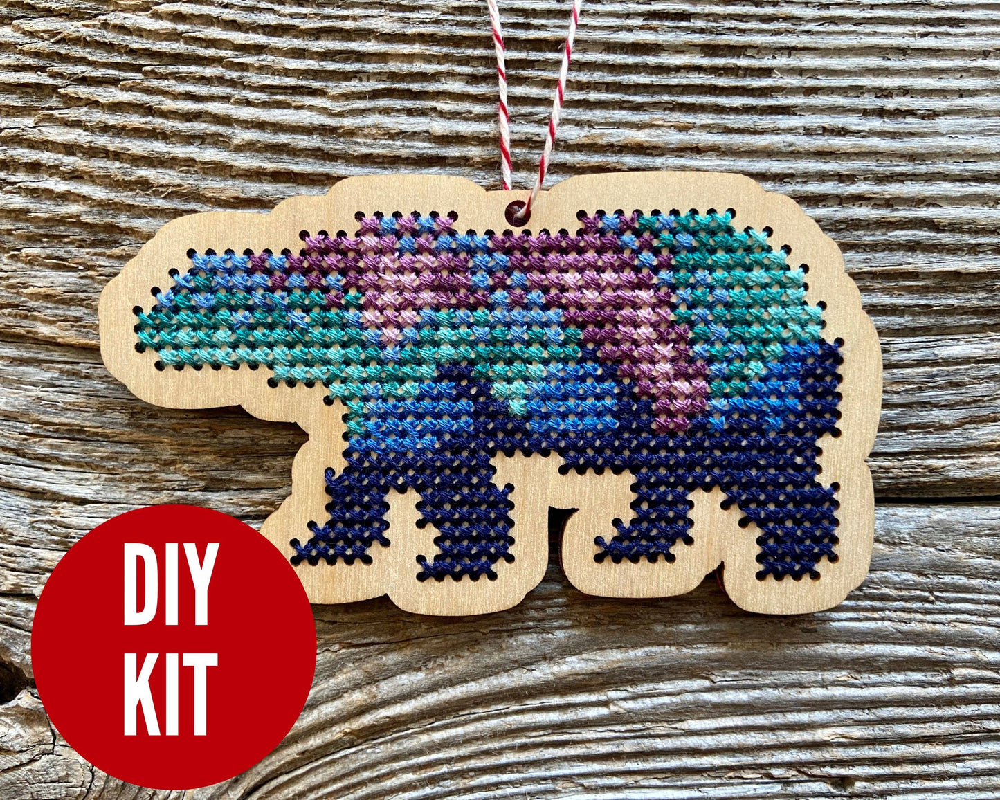 Northern Lights Bear Cross Stitch Kit