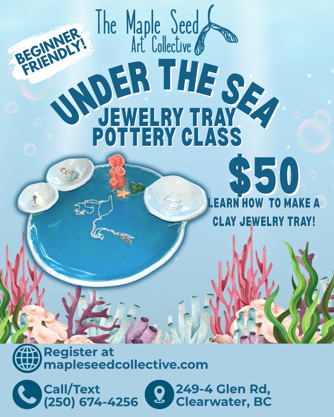 Under the Sea Jewelry Tray Pottery Class