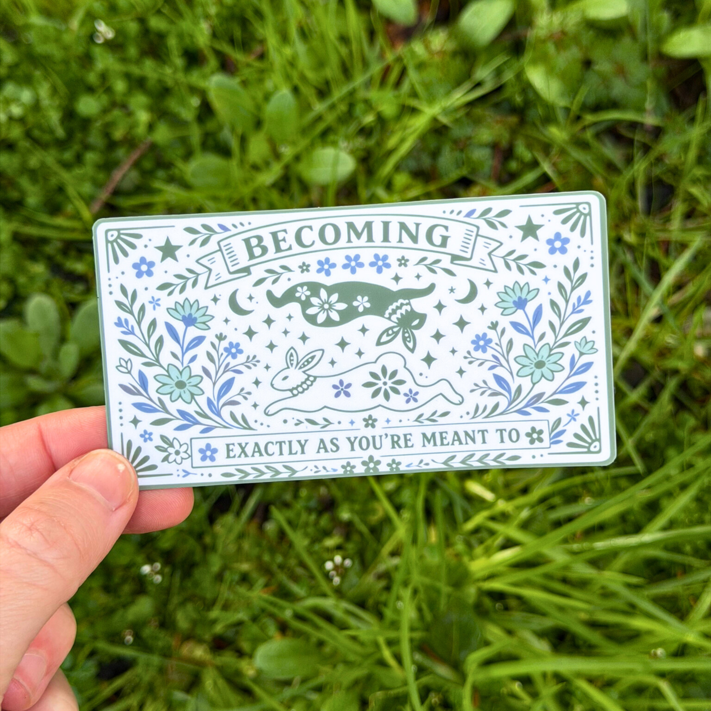 Becoming Affirmation Sticker | Mental Health Gifts | Rabbit