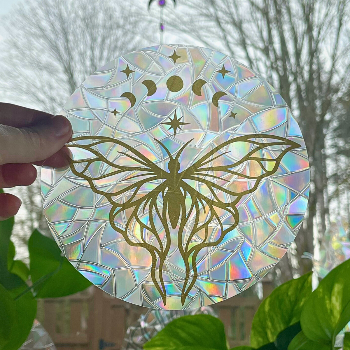 Celestial Moth Suncatcher | Rainbow Maker | Window Cling