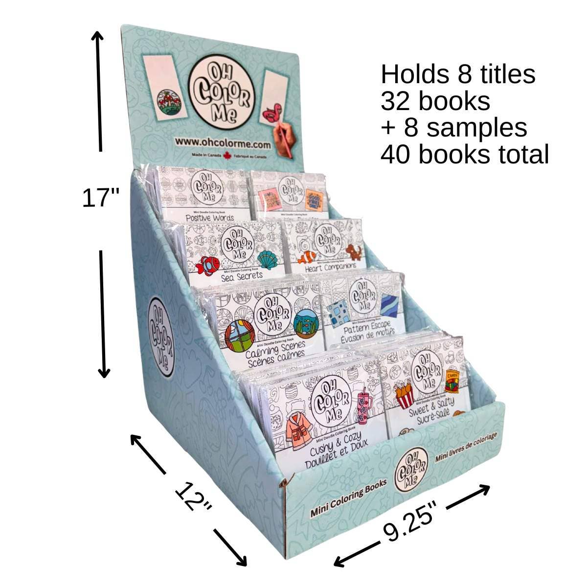Bookish Mini Coloring Book Display Set, 8 Titles, Gifts