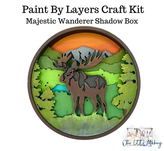 Majestic Wanderer Shadow Box (DIY Acrylic Painting Kit)