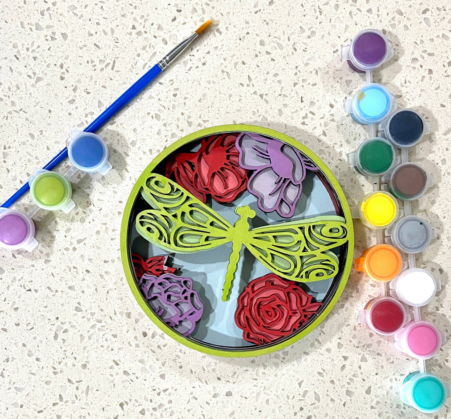 Dragonfly Shadow Box (DIY Acrylic Painting Kit)